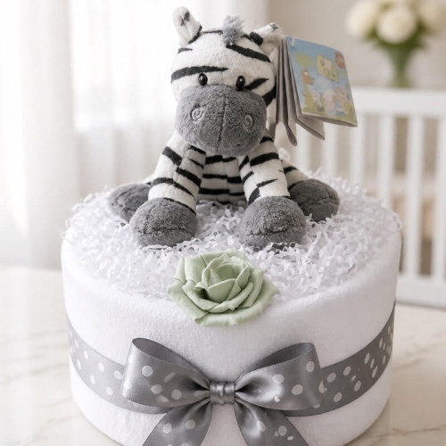 1 Tier Zebra Nappy Cake