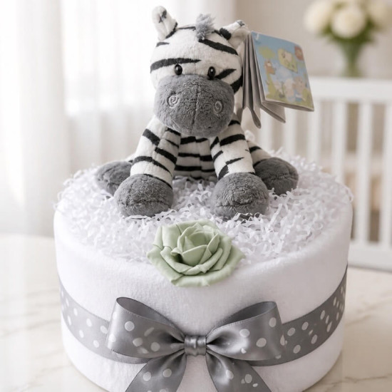 1 Tier Zebra Nappy Cake 1 Tier Zebra Nappy Cake