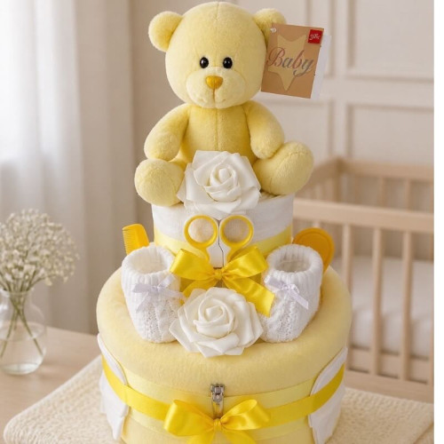 2 Tier Lemon Ted Nappy Cake