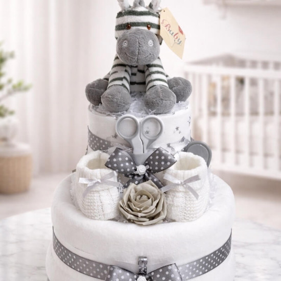 2 Tier Zebra Nappy Cake 2 Tier Zebra Nappy Cake