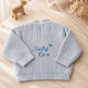 Blue Personalised Embroidered Cardigan 