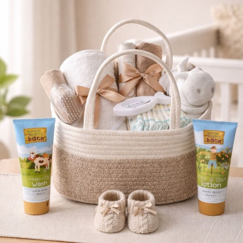 Beige Filled Nappy Caddy