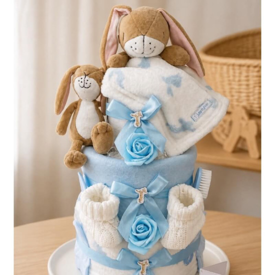 Blue Comforter Nappy Cake