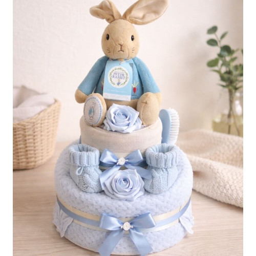 Blue Rabbit Nappy Cake
