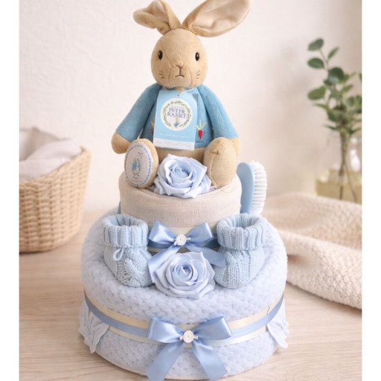 Blue Rabbit Nappy Cake