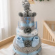 Blue Zebra Nappy Cake