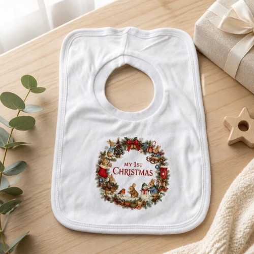 Bunny 1st Christmas Bib