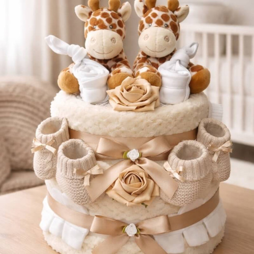 Coffee Twins Nappy Cake