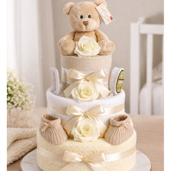 Cream Ted Nappy Cake Cream Ted Nappy Cake