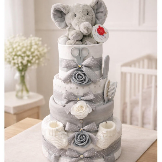 Deluxe Elephant Nappy Cake Deluxe Elephant Nappy Cake
