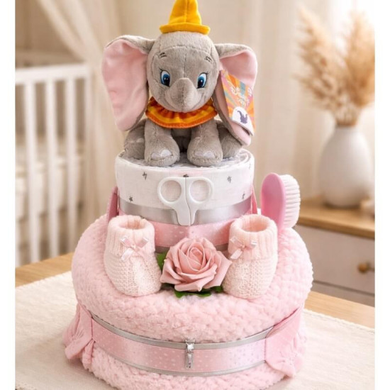 Dumbo Pink Nappy Cake