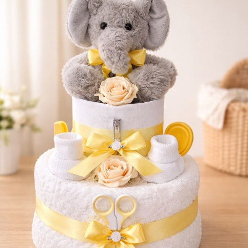 Elephant Lemon Nappy Cake
