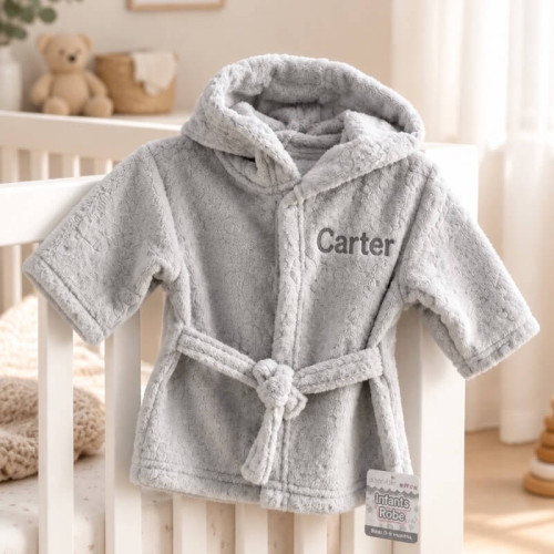 Personalised Baby Hooded Robe 