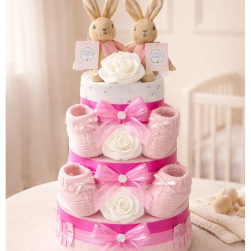 Flopsy Bunny Twins Nappy Cake