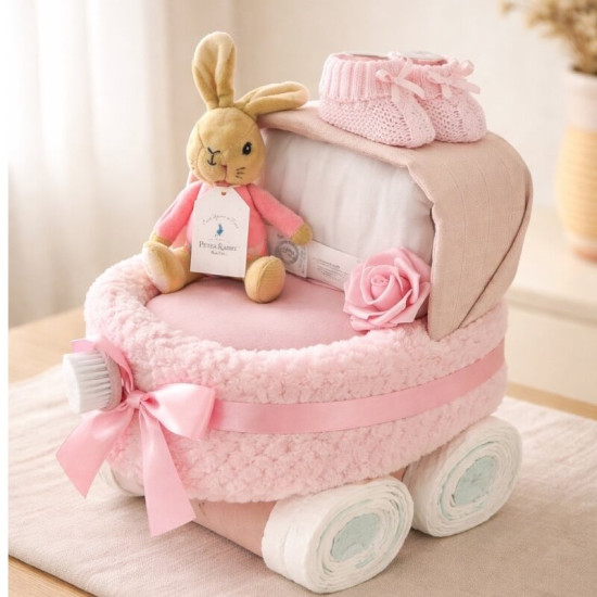 Flopsy Pram Nappy Cake Flopsy Pram Nappy Cake
