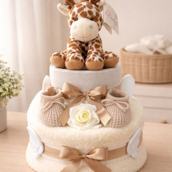 Giraffe Cream Nappy Cake Giraffe Cream Nappy Cake