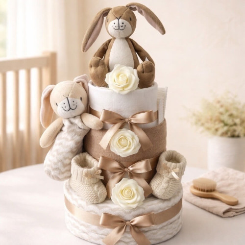 Grey Comforter Nappy Cake