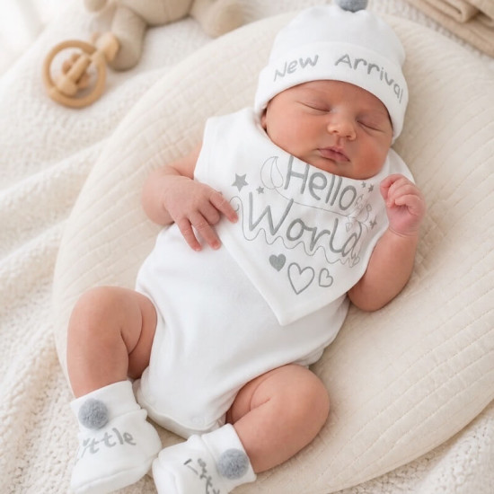 Small White Baby Hamper Small White Baby Hamper