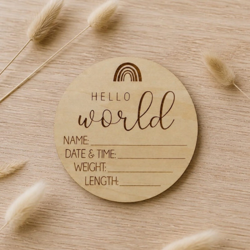 Hello World Wooden Disc 