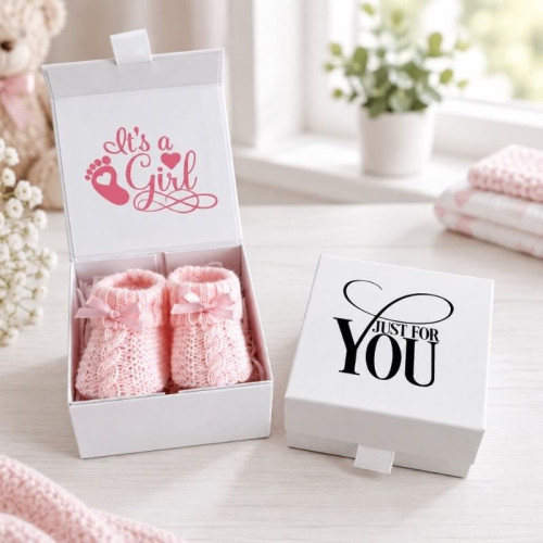 It’s A Girl Gender Reveal Announcement Booties