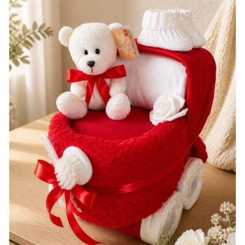 Nappy Cake Pram Red