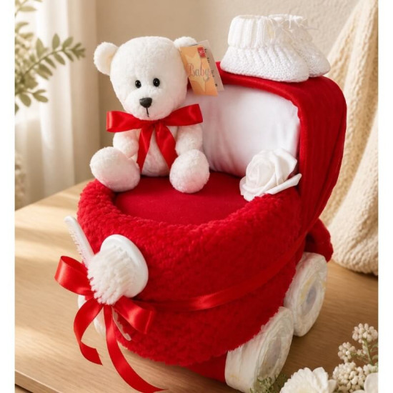 Nappy Cake Pram Red