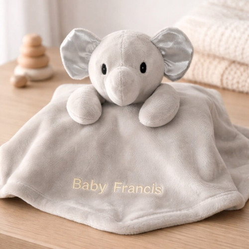 Personalised Grey Elephant Comforter