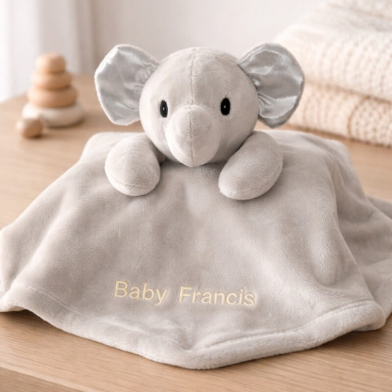 Personalised Grey Elephant Comforter