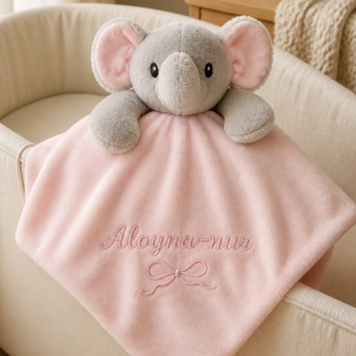 Personalised Pink Elephant Comforter