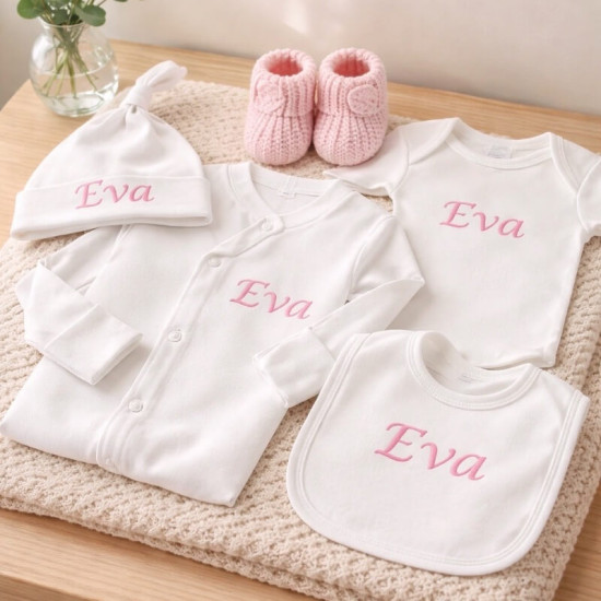 Personalised Pink Layette Set Personalised Pink Layette Set