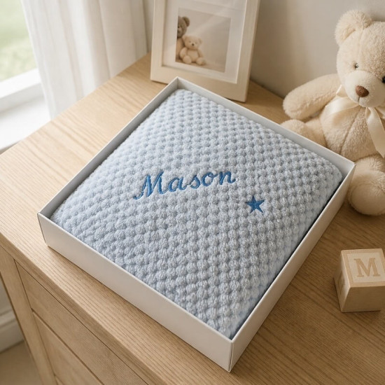 Embroidered Baby Pram Blanket 