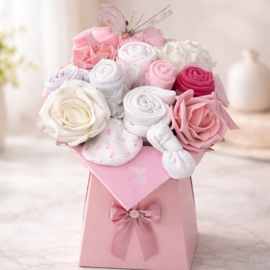 Pink Baby Clothing Bouquet