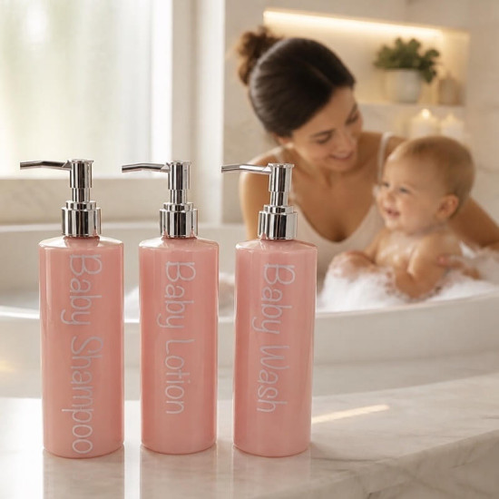 Pink Refillable Baby Pump Bottles