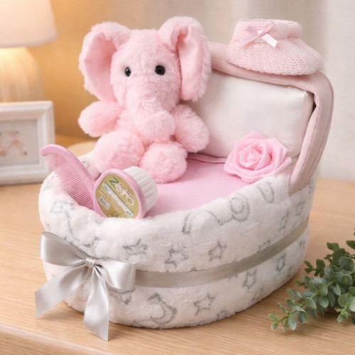 Pink Elephant Nappy Crib