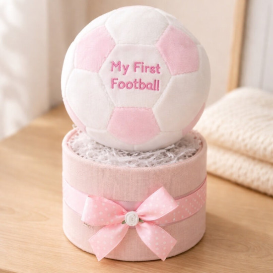 Pink Football Nappy Cake
