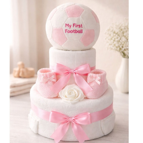 Football Pink Nappy Cake