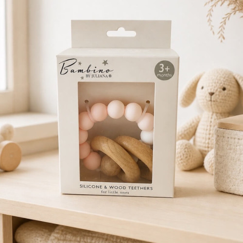 Bambino Pink Silicone Teether 