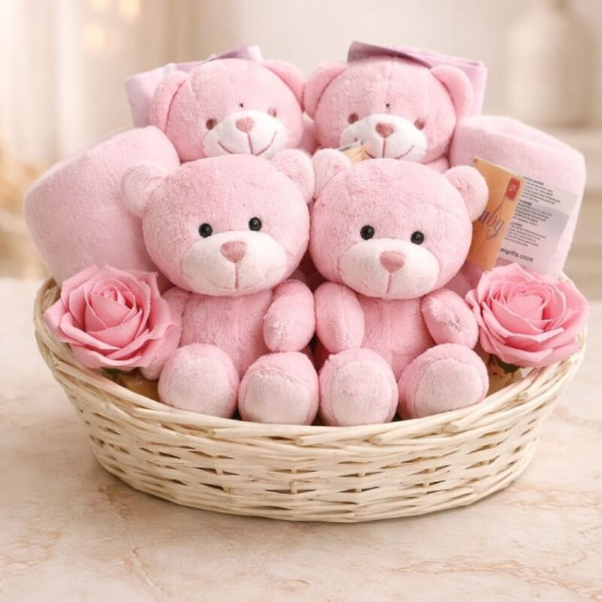 Pink Twins Gift Basket Pink Twins Gift Basket