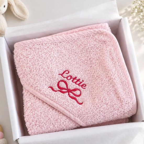 Personalised Pink Hooded Towel