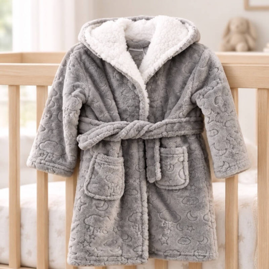 Plush Embroidered Baby Dressing Gown Plush Embroidered Baby Dressing Gown