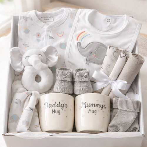 Rainbow Elephant Baby Hamper