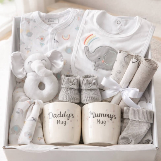 Rainbow Elephant Baby Hamper