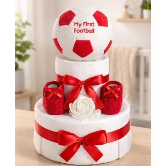 Red Football Nappy Cake
