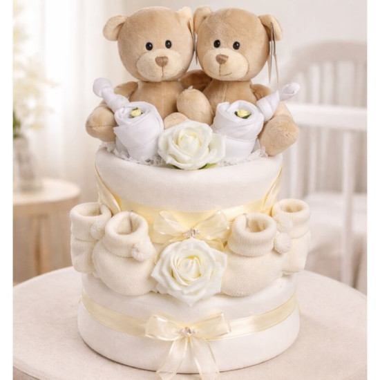 Twins Unisex Nappy Cake