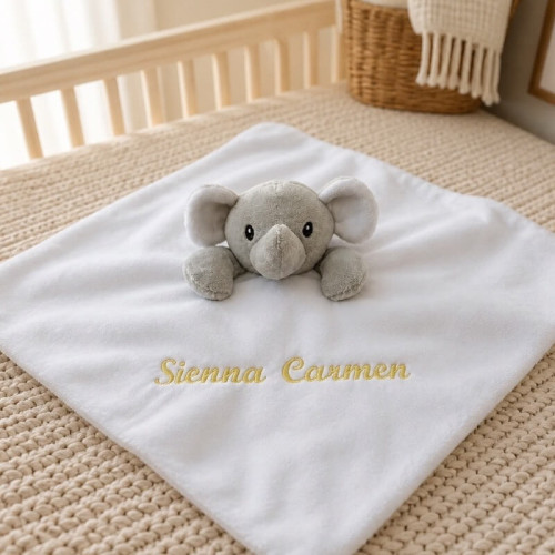 Personalised White Elephant Comforter