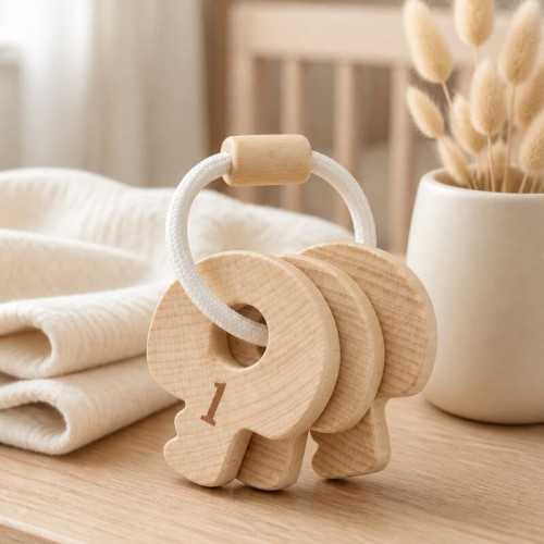 Bambino Wooden Teething Keys Bambino Wooden Teething Keys