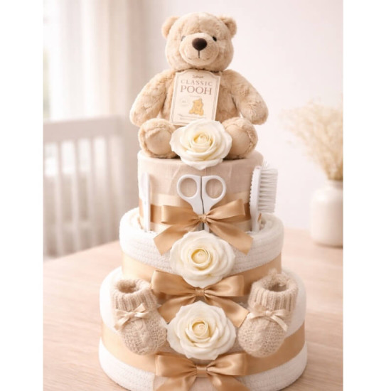 Woodland Bear Nappy Cake Woodland Bear Nappy Cake