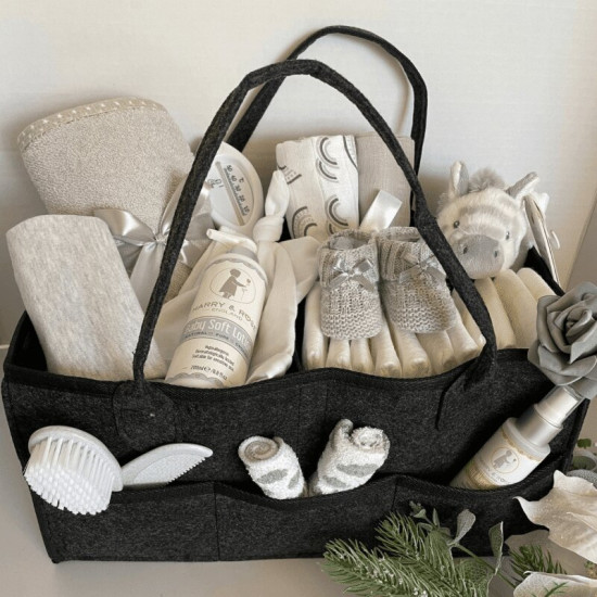 Grey Filled Nappy Caddy