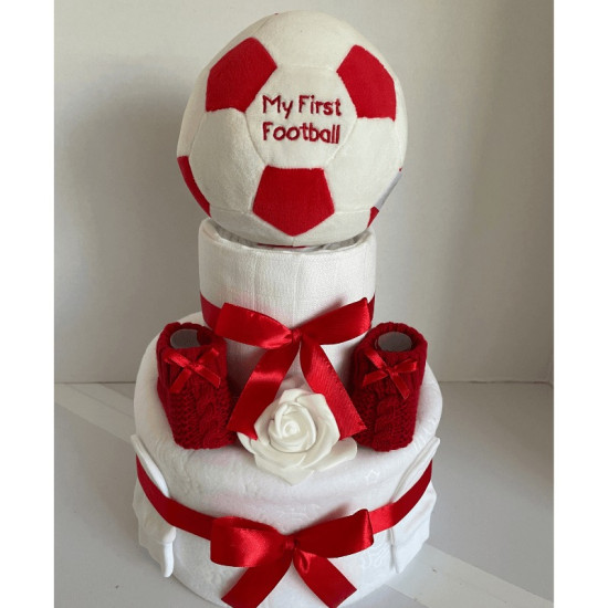 Red Football Nappy Cake