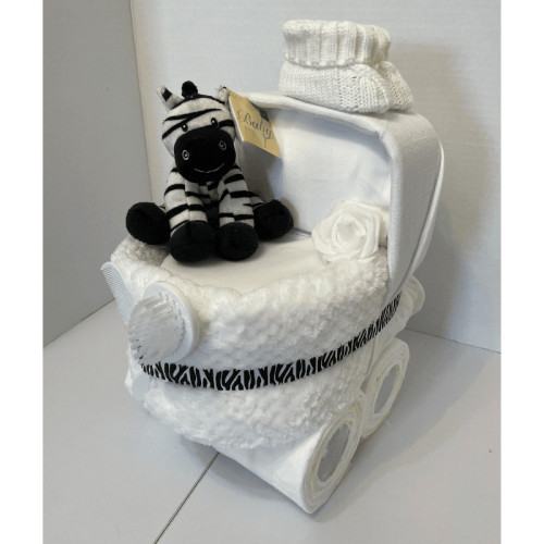 Zebra Nappy Cake Pram